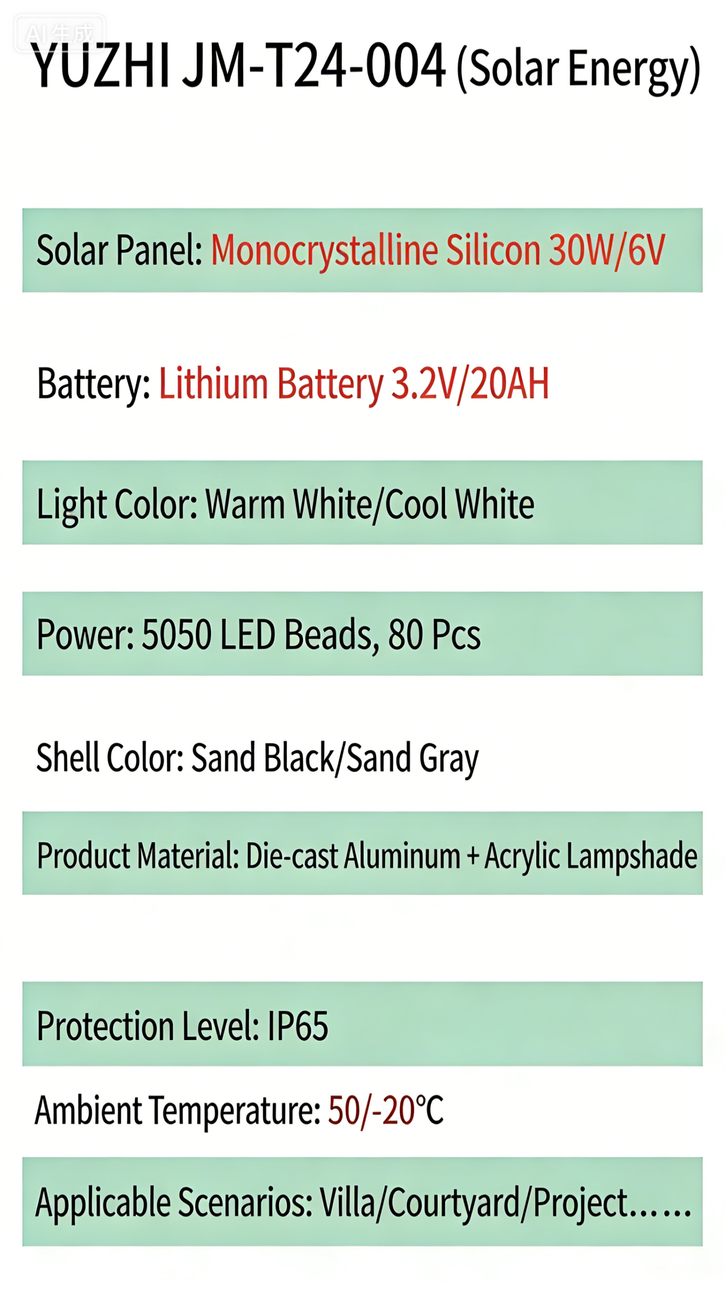 Cross-border solar street light, LED outdoor lighting, park landscape light, outdoor waterproof 3-meter solar courtyard light - Image 15